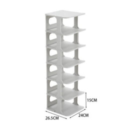 Living And Home 6-Tier 6-Pair Off-White Stackable Plastic Shoe Rack Shoe Storage Organizer For Closet Bedroom Entryway - thumbnail 7