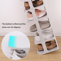 Living And Home 6-Tier 6-Pair Off-White Stackable Plastic Shoe Rack Shoe Storage Organizer For Closet Bedroom Entryway - thumbnail 2