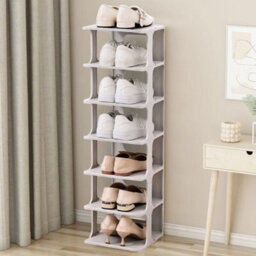 Living And Home 6-Tier 6-Pair Off-White Stackable Plastic Shoe Rack Shoe Storage Organizer For Closet Bedroom Entryway - thumbnail 4