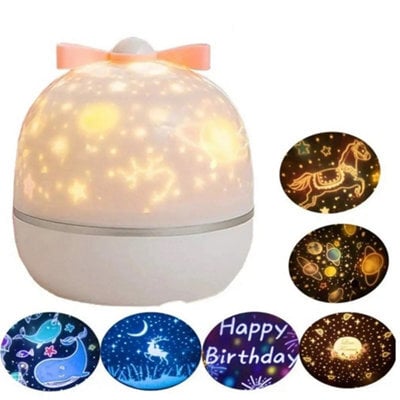 6 Projection Film Led Night Light 360 Degree Rotating Star Projector Lamp - image 1