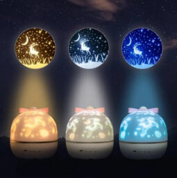 6 Projection Film Led Night Light 360 Degree Rotating Star Projector Lamp - thumbnail 8