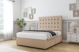 "Sloomy Alabama Pebble Plush Divan Bed Base 2 Drawers Same Side With 26"" Strutted Headboard 6' Super King" - thumbnail 3