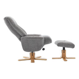 Morris Living The Paris Swivel Recliner Chair & Footstool In Lille Charcoal Fabric - thumbnail 6