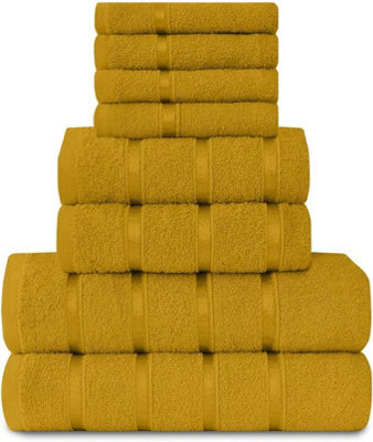 Gc Gaveno Cavailia 8 Piece Bostonian Oasis Towel Bale Set Ochre Quick Dry And Super Obsorbent Towel - image 1