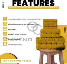 Gc Gaveno Cavailia 8 Piece Bostonian Oasis Towel Bale Set Ochre Quick Dry And Super Obsorbent Towel - thumbnail 2