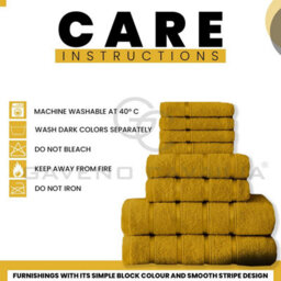 Gc Gaveno Cavailia 8 Piece Bostonian Oasis Towel Bale Set Ochre Quick Dry And Super Obsorbent Towel - thumbnail 4