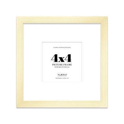 "4X4"" Gold Picture Frame - 4X4"" Square Frame With 2X2"" Mount For 4X4""/2X2"" Pictures Art Deco Style Room Decor, 1 Pack" - image 1