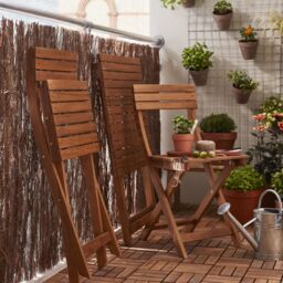 GoodHome Virginia Acacia Wooden 2 Seater Bistro Set - thumbnail 5