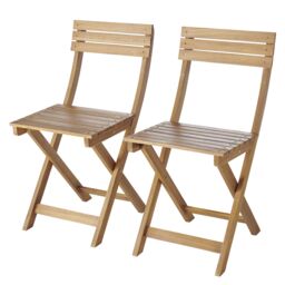 GoodHome Virginia Acacia Wooden 2 Seater Bistro Set - thumbnail 3