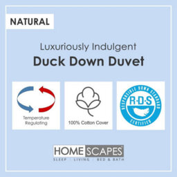 Homescapes Luxury White Duck Down 13.5 Tog All Seasons Duvet, Super King - thumbnail 4