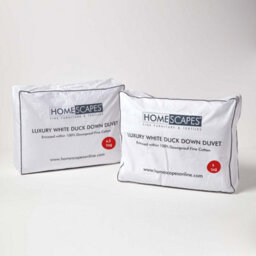 Homescapes Luxury White Duck Down 13.5 Tog All Seasons Duvet, Super King - thumbnail 1
