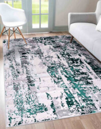 Styra Modern Grunge Abstract Area Rugs Aqua 120X170 Cm - thumbnail 4