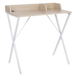Hadwell Matt White Oak Effect Desk (H)840mm (W)800mm (D)500mm - thumbnail 2