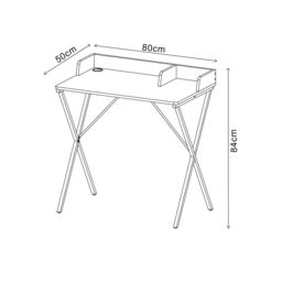 Hadwell Matt White Oak Effect Desk (H)840mm (W)800mm (D)500mm - thumbnail 7
