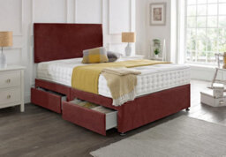 Dining Tables Classic Premium Fabric Divan Bed , 2 Drawers (Same Side) - Double  - Mulburry Cruhsed Velvet - thumbnail 4