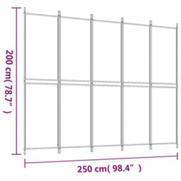 Berkfield 5-Panel Room Divider Brown 250X200 Cm Fabric - thumbnail 8