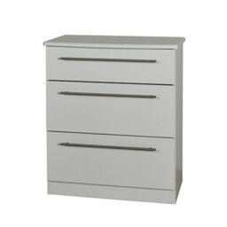 Bergamo Ready Assembled Matt Grey No Effect 3 Drawer Chest (H)885mm (W)765mm (D)415mm - thumbnail 1