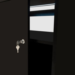 MonsterShop Black Shop Counter Led Light B 1200mm Lockable Sliding Doors 2 Keys Retail Storage Unit Display Showcase Cabinet Reception Desk - thumbnail 9