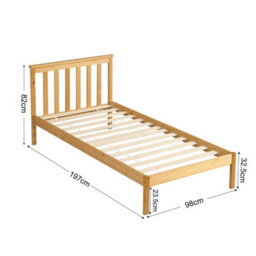 Comfy Living 3Ft Medina Wooden Bed Frame In Caramel - thumbnail 2