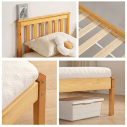 Comfy Living 3Ft Medina Wooden Bed Frame In Caramel - thumbnail 7