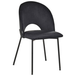 Beliani Set Of 2 Dining Chairs Covelo Velvet Black - thumbnail 4