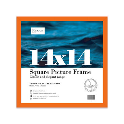 14X14 Orange Picture Frame (35.6 X 35.6Cm) Poster, Photo, Artwork, Gallery Wall Or Print - image 1