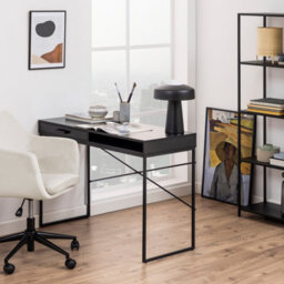 Furniture To Go Seaford 1 Drawer Office Desk In Ash Black - thumbnail 5