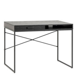 Furniture To Go Seaford 1 Drawer Office Desk In Ash Black - thumbnail 1