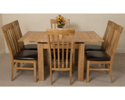 That's Furniture Richmond 90Cm - 150Cm Square Oak Extending Dining Table And 6 Chairs Dining Set With Harvard Chairs - thumbnail 2