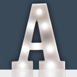 Battery Powered 3D Letter A Led Light - Freestanding Or Wall Mounted Alphabet Lighting Home Or Party Decoration - H22 X W14 X D3Cm - thumbnail 2