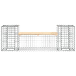 Berkfield Rustic Garden Bench Gabion Design 183X41X60.5 Cm Solid Wood Pine - thumbnail 5
