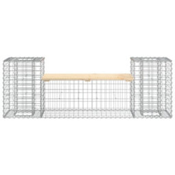 Berkfield Rustic Garden Bench Gabion Design 183X41X60.5 Cm Solid Wood Pine - thumbnail 3