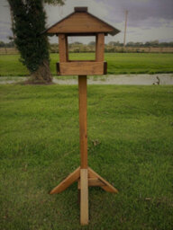 Ruddings Wood Slate Roof Wooden Bird Table Garden Seed Feeder Ready Made - thumbnail 6
