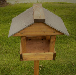 Ruddings Wood Slate Roof Wooden Bird Table Garden Seed Feeder Ready Made - thumbnail 5
