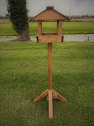 Ruddings Wood Slate Roof Wooden Bird Table Garden Seed Feeder Ready Made - thumbnail 2