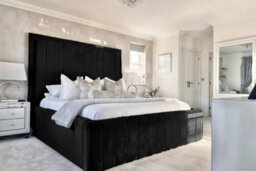 UKBEDFURNITURE Geneva Black Plush Valvet Upholstered Gas Lift Ottoman Storage Bed With 9 Inch Orthopedic Mattres - 60 Inch Headboard - thumbnail 1
