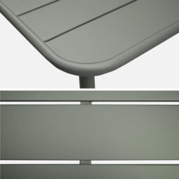 Sweeek - Metal Garden Table For 4 People Khaki Green 120X70X72.5 Cm - Amelia - thumbnail 6