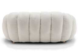 2 Seater Sofa Loveseat In White Teddy Boucle Fabric - thumbnail 6