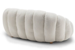 2 Seater Sofa Loveseat In White Teddy Boucle Fabric - thumbnail 5