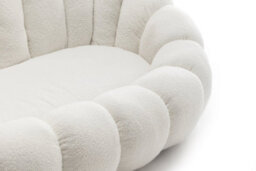 2 Seater Sofa Loveseat In White Teddy Boucle Fabric - thumbnail 7