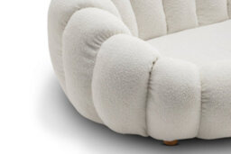2 Seater Sofa Loveseat In White Teddy Boucle Fabric - thumbnail 8