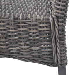Berkfield Dining Chairs 4 Pcs Brown Kubu Rattan And Mango Wood - thumbnail 7