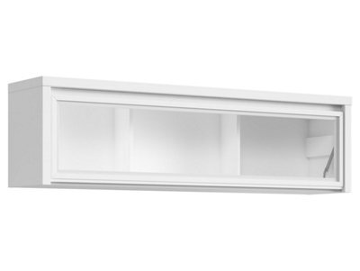 Arte Kaspian White Horizon 144Cm Wall Glass Cabinet - Bright Glazed Display Panorama - image 1