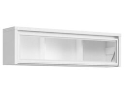 Arte Kaspian White Horizon 144Cm Wall Glass Cabinet - Bright Glazed Display Panorama