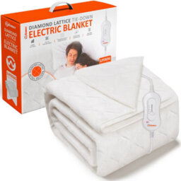 Warmer Wärmer Diamond Lattice Tie Down Electric Heated Blanket - Super King - thumbnail 1