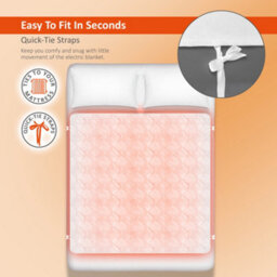Warmer Wärmer Diamond Lattice Tie Down Electric Heated Blanket - Super King - thumbnail 5