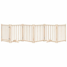 Walplus Solid Wood Dog Gate With Door Foldable 6 Panels 300Cm Fir - thumbnail 3
