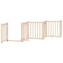 Walplus Solid Wood Dog Gate With Door Foldable 6 Panels 300Cm Fir - thumbnail 4