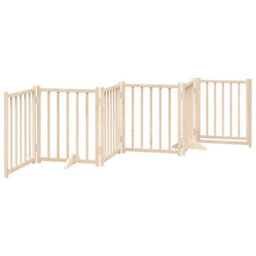 Walplus Solid Wood Dog Gate With Door Foldable 6 Panels 300Cm Fir - thumbnail 6