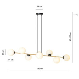Emibig Lighting Emibig Gravity Pendant Lamp 8 X E14  Black, Gold With White Shade - thumbnail 9